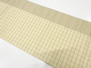 横段に格子模様織り出し　全通袋帯